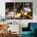 Tropical Island Sunset on the Beach Palms Wall Art Canvas by MyGreatCanvas | Canvas Wall Art Prints | Photo Prints & Wall Decor