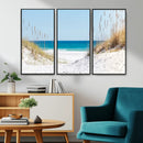 Serene Coastal Dune Path with Ocean View, 3-Panel Beach