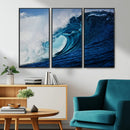Ocean Wave at Sunset Canvas Art, Large Wall Print of Vibrant