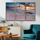 Sea Ocean Sunset Beach Wall Art Canvas Print