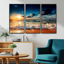 Golden Hour Sunset Over Ocean Waves Wall Art Canvas Print | by MyGreatCanvas | Canvas Wall Art Prints | Photo Prints & Wall Decor