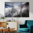 Beautiful Rising Fog in Winter Mountain Landscape- Framed