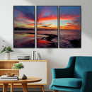 Glorious Sunset on The Beach Wall Art Canvas Print