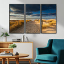 Ocean Beach Dark Clouds Wall Art Canvas Print