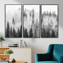 Forest Wall Art Print | Foggy Pine Forest Canvas Wall Art -