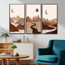 Boho Wall Art Canvas Print Set Mid-Century Prints Bohemian