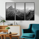 Everest Himalaya Mountain Peaks Black & White Triptych