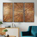 Tree Ring Canvas Art, Rustic Wood Grain Wall Art, Tree Slice