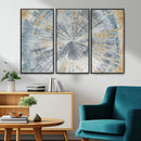 Radiant Abstract Wood Rings Canvas Art – Modern Triptych