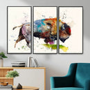 Abstract Buffalo Wall Art, Western Watercolor Bison Canvas