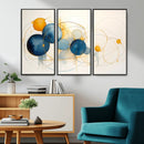 Geometric Blue Orange Abstract Wall Art Canvas, Geometric