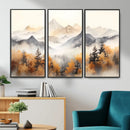 Abstract Mountain Wall Art | Misty Mountain Forest and