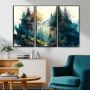 Watercolor Trees Forest Abstract Wall Art Canvas Print,