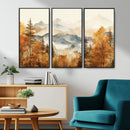 Golden Autumn Forest Wall Art Canvas | Mountain Landscape