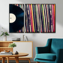Vinyl Record and Album Collection Canvas Wall Art - Retro