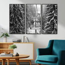 Winter Ski Lift Black and White Canvas Wall Art – Alpine