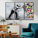 Banksy Art Behind the Curtain Street Wall Art Canvas Print |