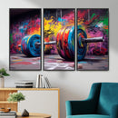 Abstract Graffiti Barbell Canvas Wall Art – Urban Fitness
