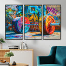 Fitness Gym Barbell Graffiti Wall Art Canvas Print