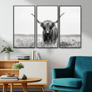 Highland Cow Canvas Wall Art – Majestic Beauty in Black and by MyGreatCanvas | Canvas Wall Art Prints | Photo Prints & Wall Decor