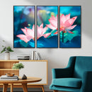 Pink Lotus Flower Canvas Wall Art | Vibrant Floral Wall