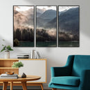 Foggy Mountain Canvas Print Forest Wall Art