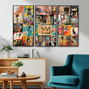 Abstract Art Collage Wall Art Canvas Print – Framed, Ready