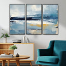 Abstract Ocean Canvas Wall Art - Coastal Blue and Gold