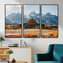 Vintage Old Barn Field Wall Art Canvas Print for Farmhouse