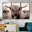 Scottish Cow Longhorn Wall Art Canvas Print