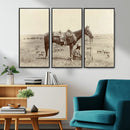 Cowboy Wall Art - Western Horse Canvas Print - Vintage