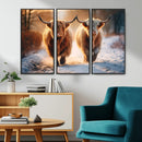 Scottish Highland Cow Horn Farm Wall Art Canvas Print