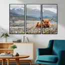 Highland Cow Horn Farm Wall Art Canvas Print