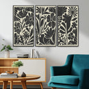Modern Botanical Wall Art - Floral Black and White Canvas