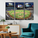 Citi Field Wall Art Print | 3-Panel New York Mets Baseball by MyGreatCanvas | Canvas Wall Art Prints | Photo Prints & Wall Decor