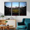 PNC Park Evening Game Triple Canvas Wall Art - Pittsburgh