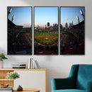PNC Park Evening Game Triple Canvas Wall Art - Pittsburgh