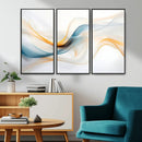 Decorative Turquoise Abstract Wave Wall Art Canvas Print