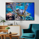 Underwater Sea Turtle Wall Art Canvas Print – Vibrant Ocean
