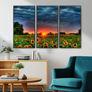 Golden Sunflower Field at Sunset – Breathtaking Sky and by MyGreatCanvas | Canvas Wall Art Prints | Photo Prints & Wall Decor