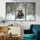 Grizzly Bear Wall Art – Framed Snowy Forest Canvas Artwork, by MyGreatCanvas | Canvas Wall Art Prints | Photo Prints & Wall Decor