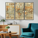 Push Pin World Map Canvas Print – Travel Tracker Wall Art