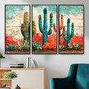 Colorful Cacti Wall Art – Framed Vibrant Succulent Canvas by MyGreatCanvas | Canvas Wall Art Prints | Photo Prints & Wall Decor
