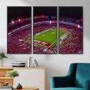 Bryant-Denny Stadium Night Game Triple Canvas Wall Art -