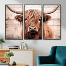 Vintage Scottish Highland Cow Cattle Art Print Farmhouse