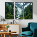Mountain Forest River Canvas Wall Art Print - Serene Nature