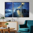 Abstract Stormy Ocean Pier Canvas Wall Art Print | Stormy by MyGreatCanvas | Canvas Wall Art Prints | Photo Prints & Wall Decor