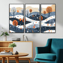 Abstract Winter Landscape Canvas Wall Art Print -  Large