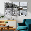 Winter Wall Art - Cabin by the Lake Canvas Wall Art - Serene by MyGreatCanvas | Canvas Wall Art Prints | Photo Prints & Wall Decor