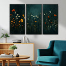 Framed Wildflower Field Wall Art, Framed Vintage Botanical